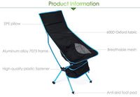 Portable Folding Camping Chair With Comfortable Pouch (Blue)